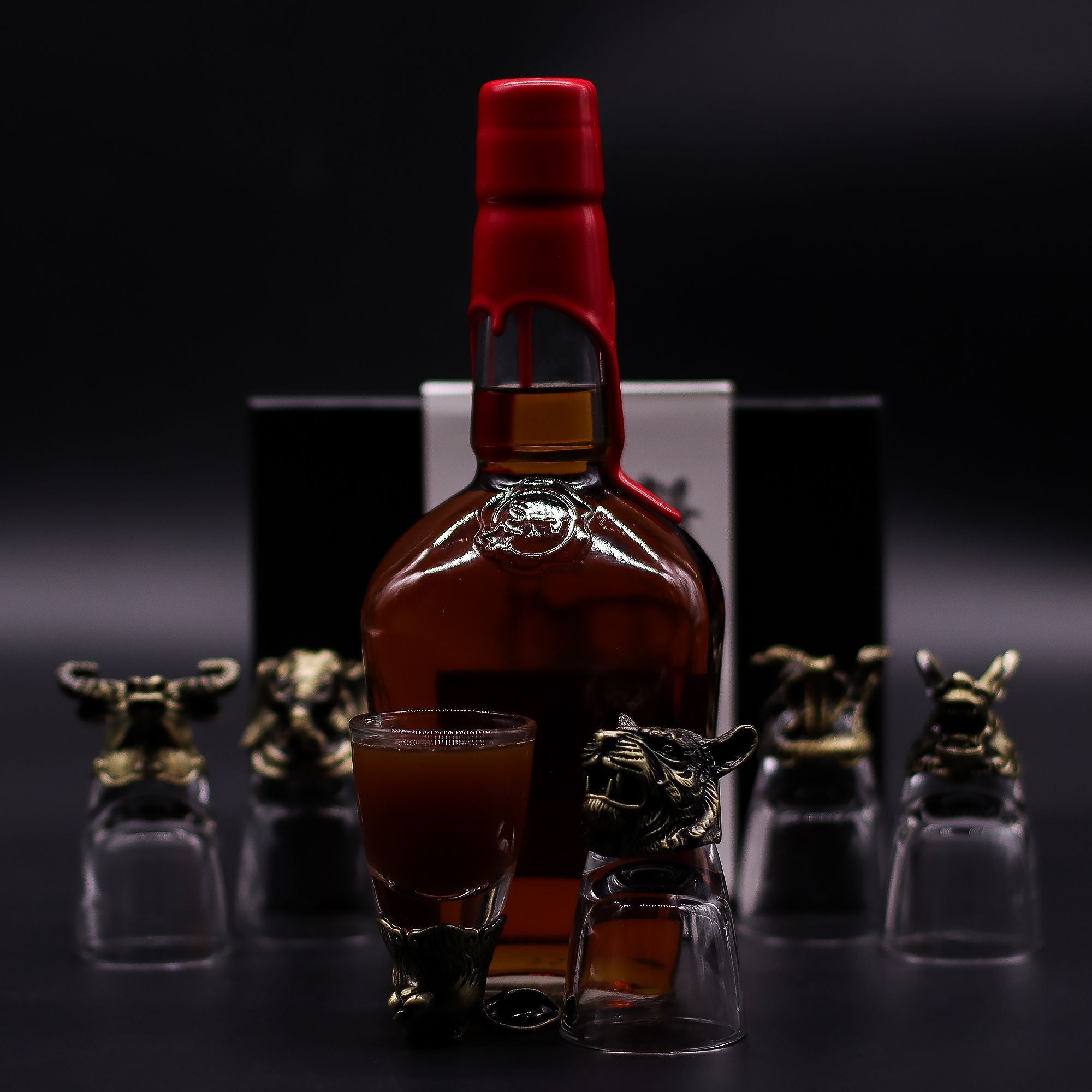 Gift Set of 6 Shot Glasses (50ml) - Mystical Creatures - Antique Bronze