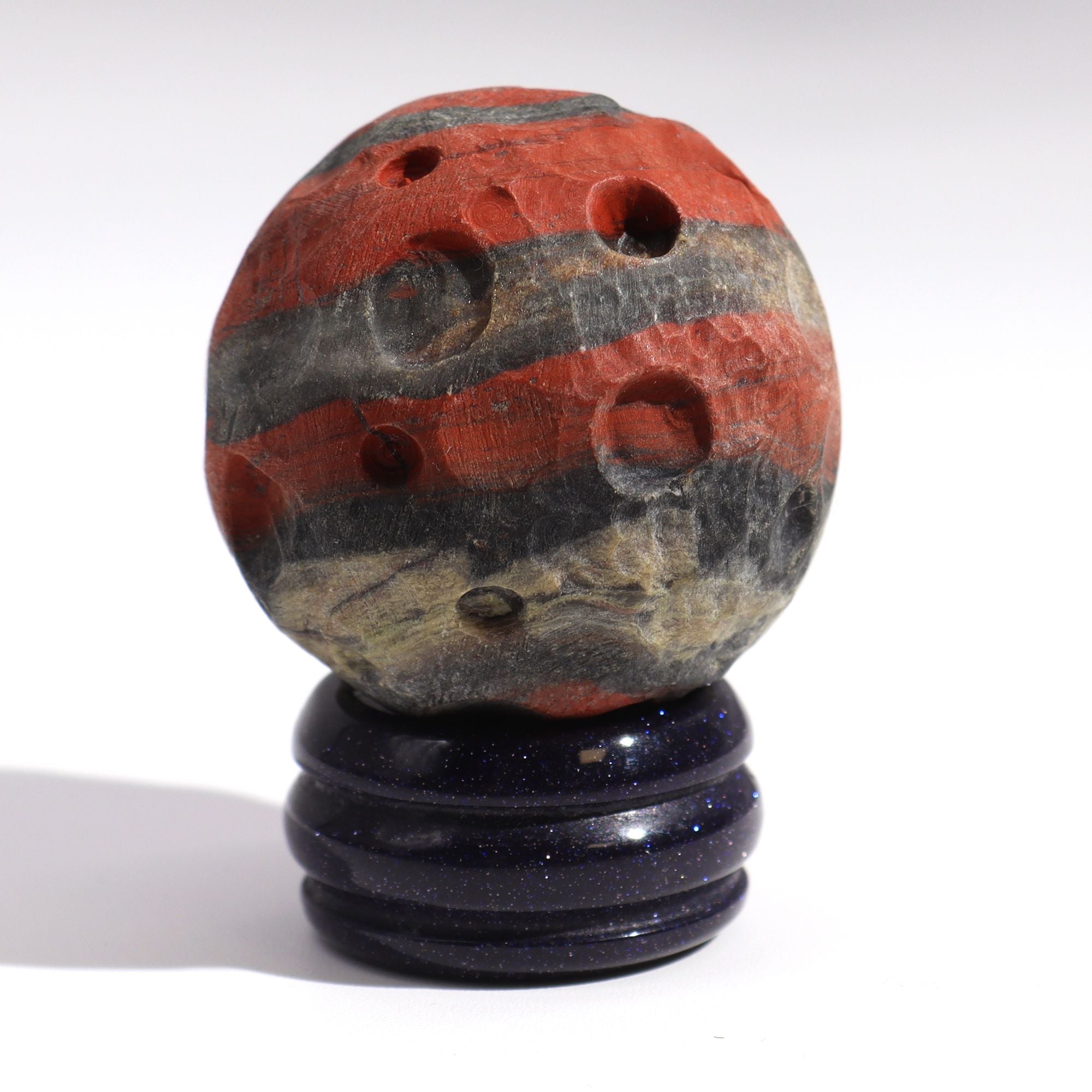Red Jasper Planet on a Sola Goldstone Stand Mars