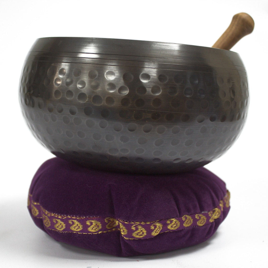 Singing Bowl Velvet Cushion Black