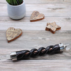Spiral Carving  Wand - Copper Pipe Rock Quartz