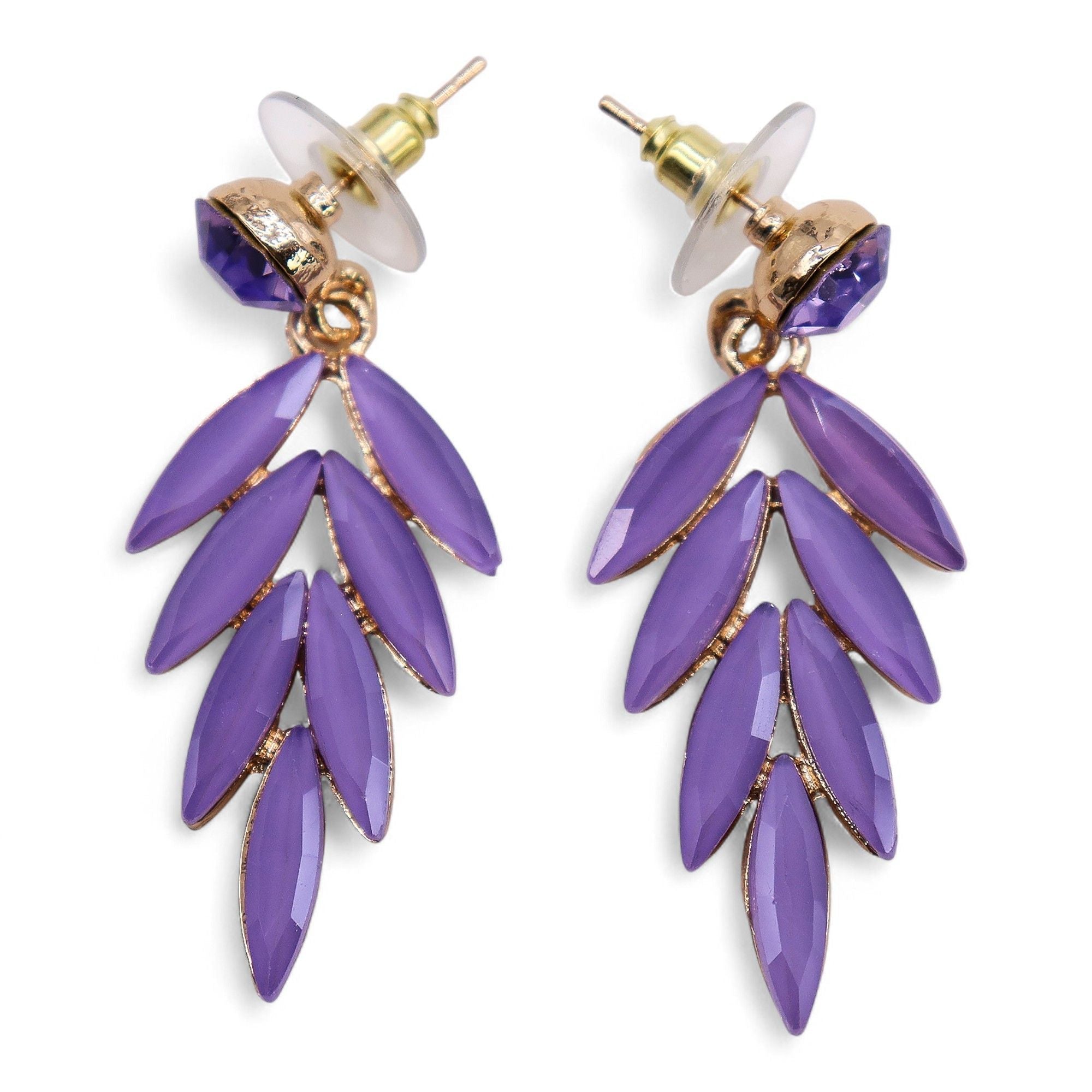 Lavender - Vintage Glass - Faries - Earrings