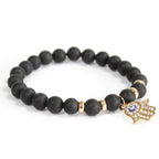 Hamsa Black Agate Bracelet