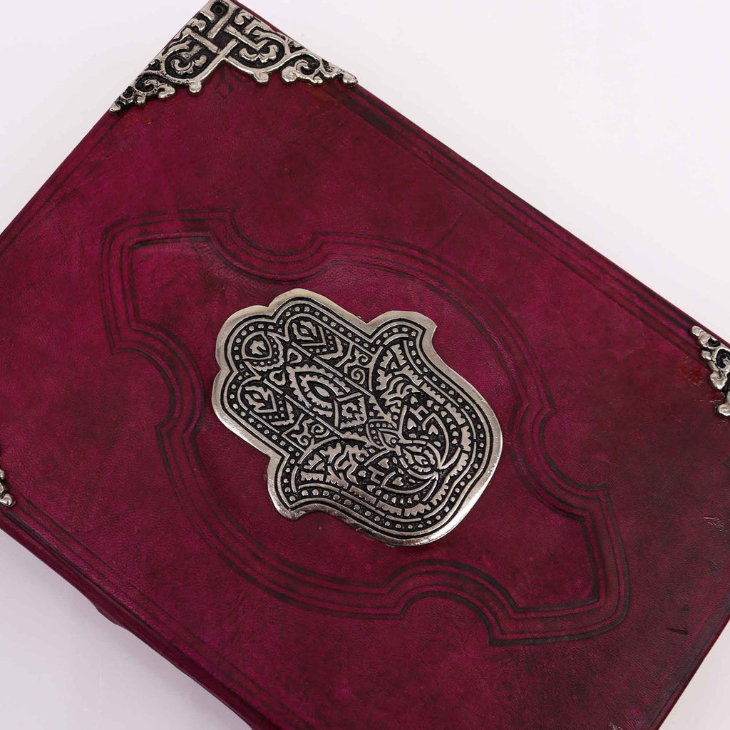 Heafty Red Tan Book - Zinc Hamsa Decor