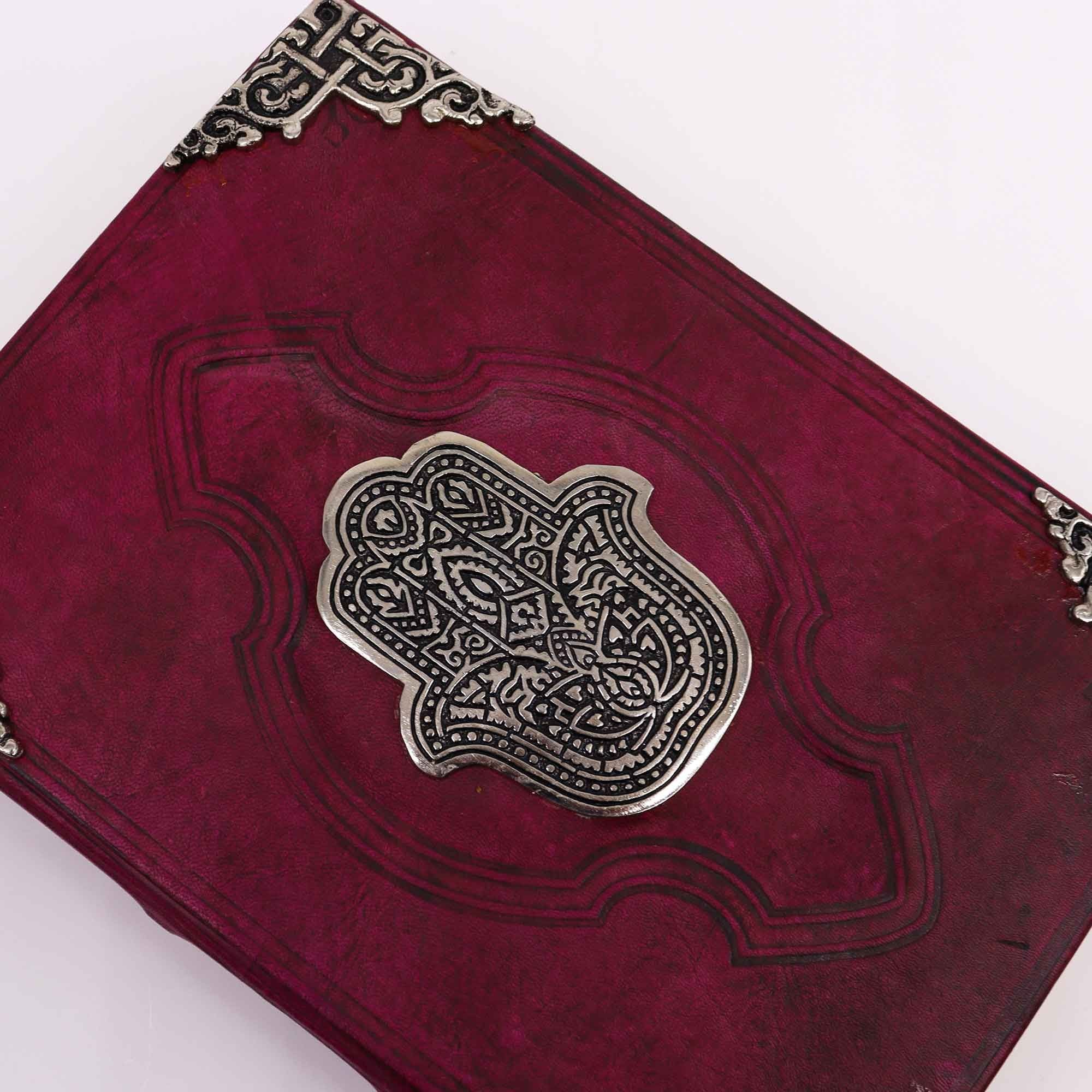 Heafty Red Tan Book - Zinc Hamsa Decor