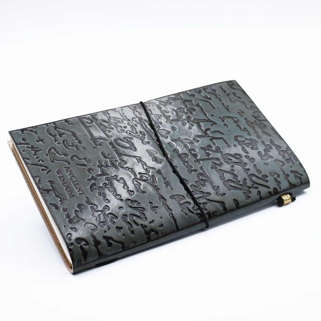Handmade Leather Journal - Important Things To Do - Grey