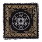 Esoteric Fringed Altar Cloth – Chakra Chart Design (Energy Balance & Ritual Use)