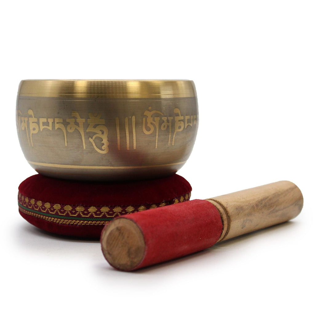 Singing Bowl Velvet Cushion Black