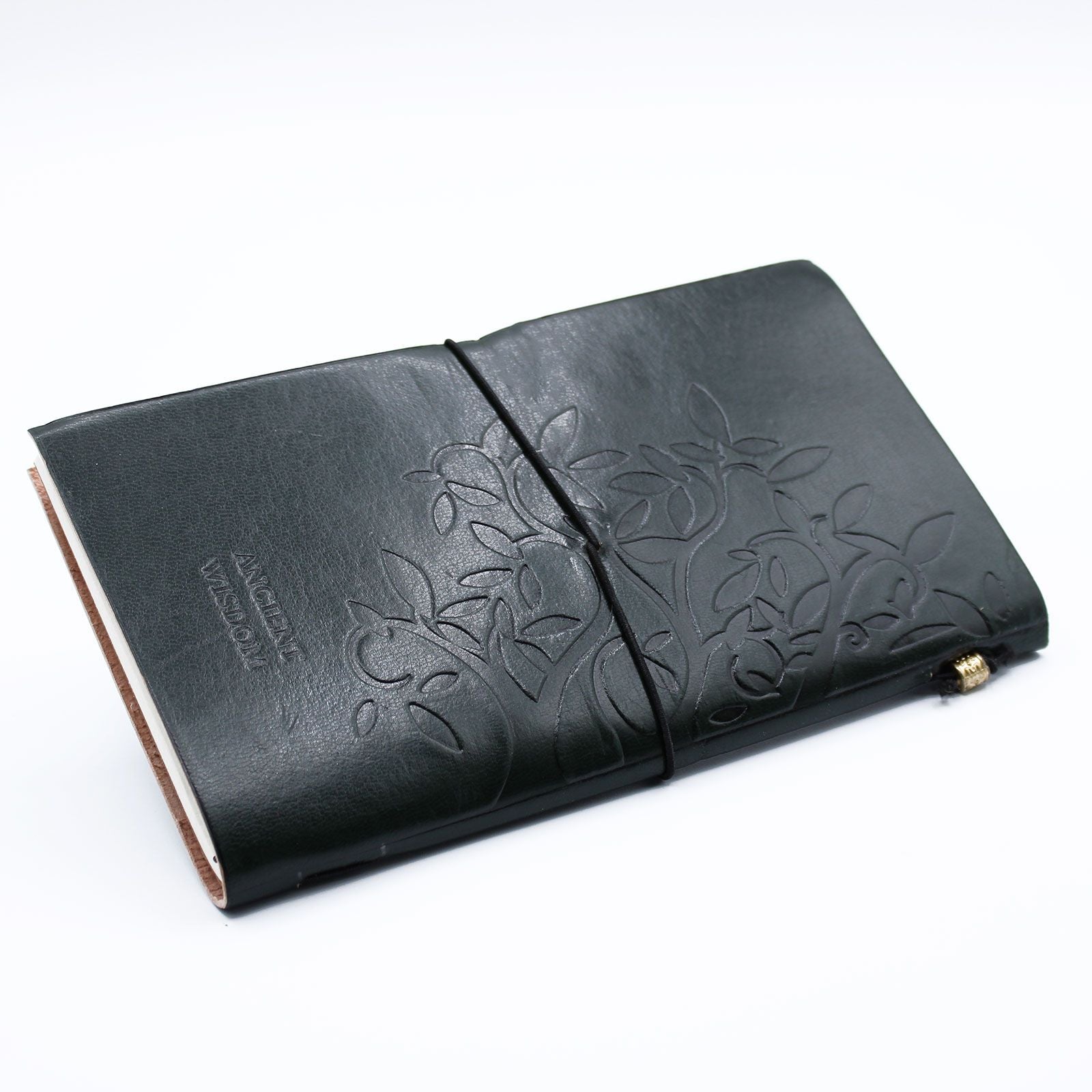 Handmade Leather Journal - Tree of Life - Green