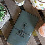 Handmade Leather Journal - Flower of Life - Green