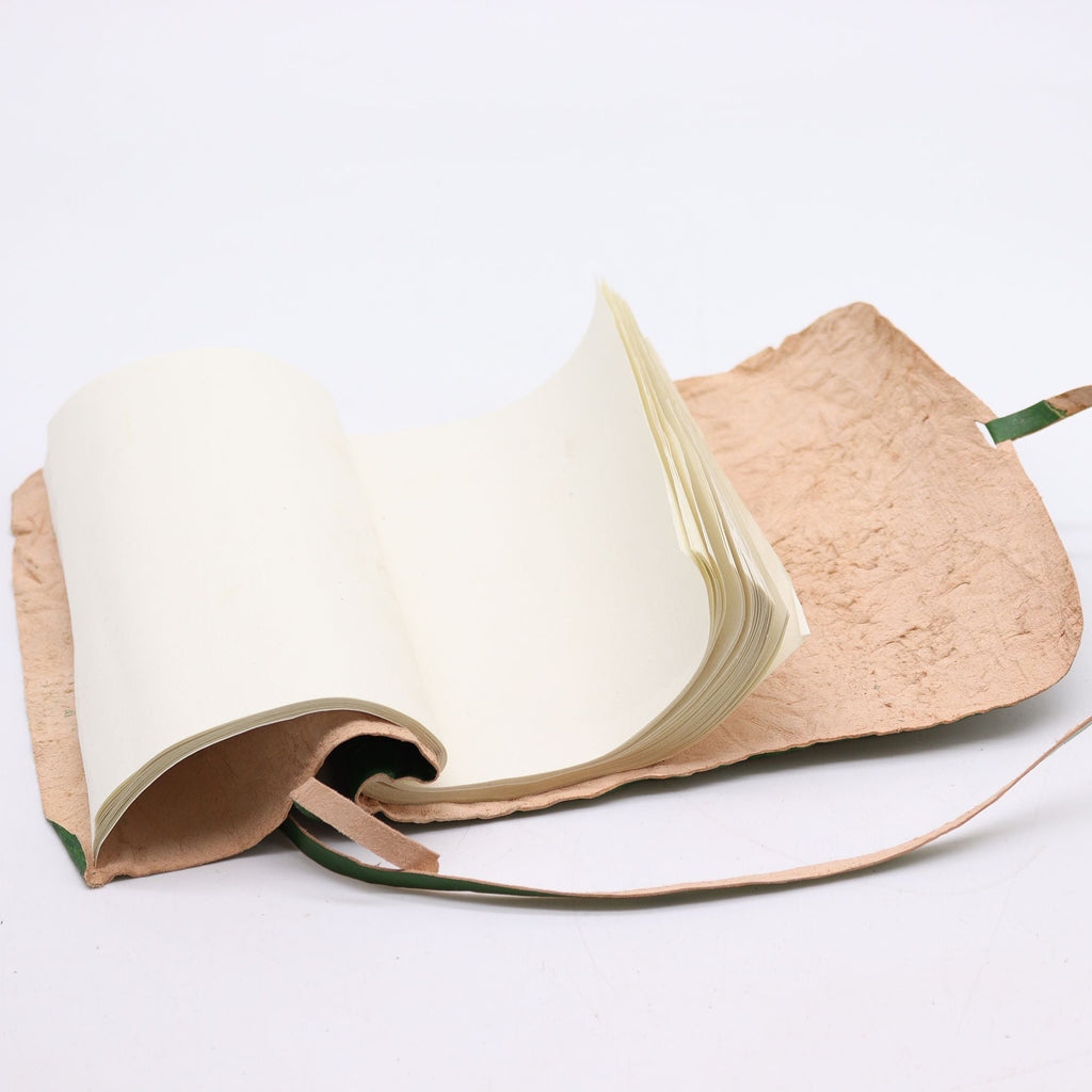 Rolled Leather Travel Notebook Green