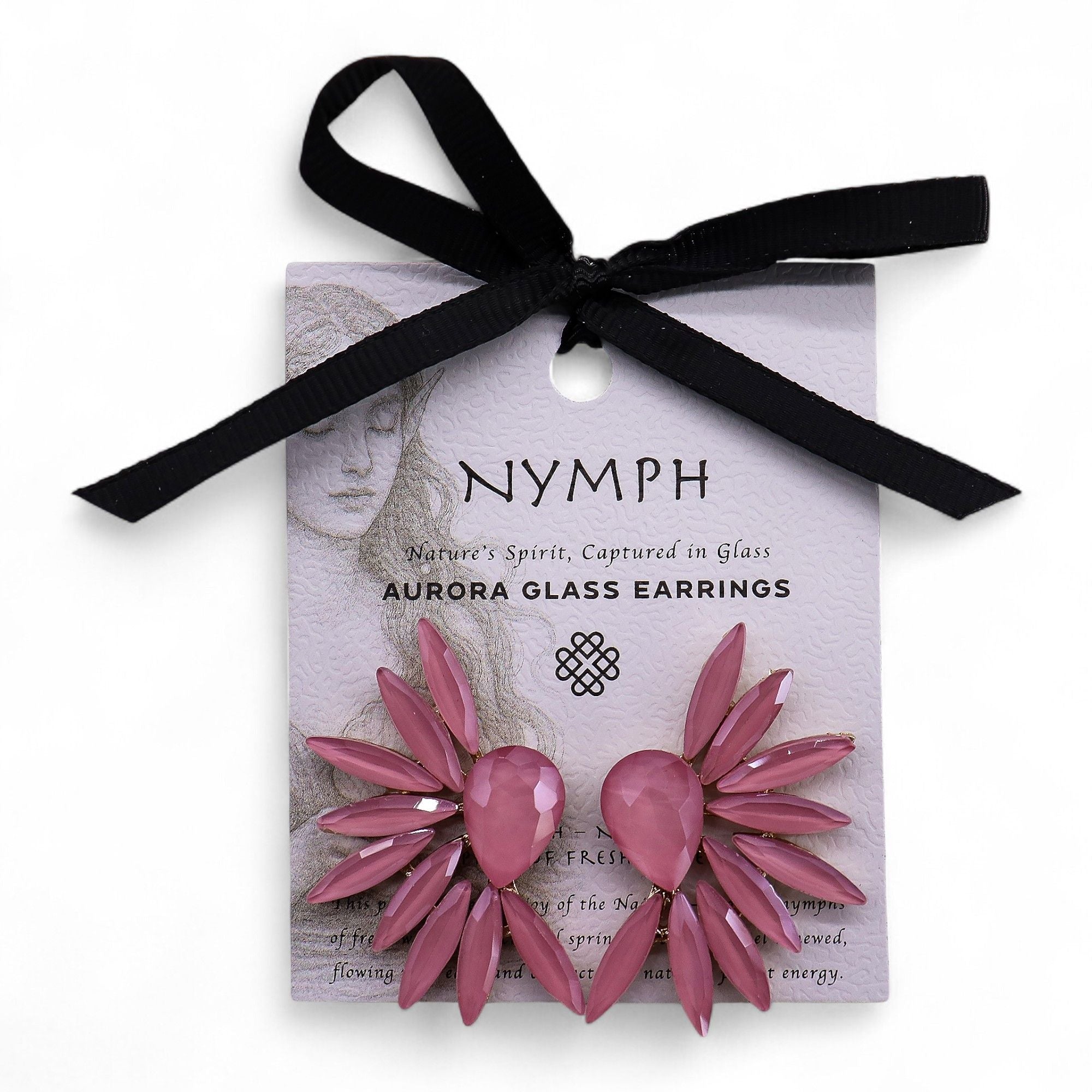 Soft Pink Vintage Glass Angel Wings Earrings Spiritual Boho Jewellery