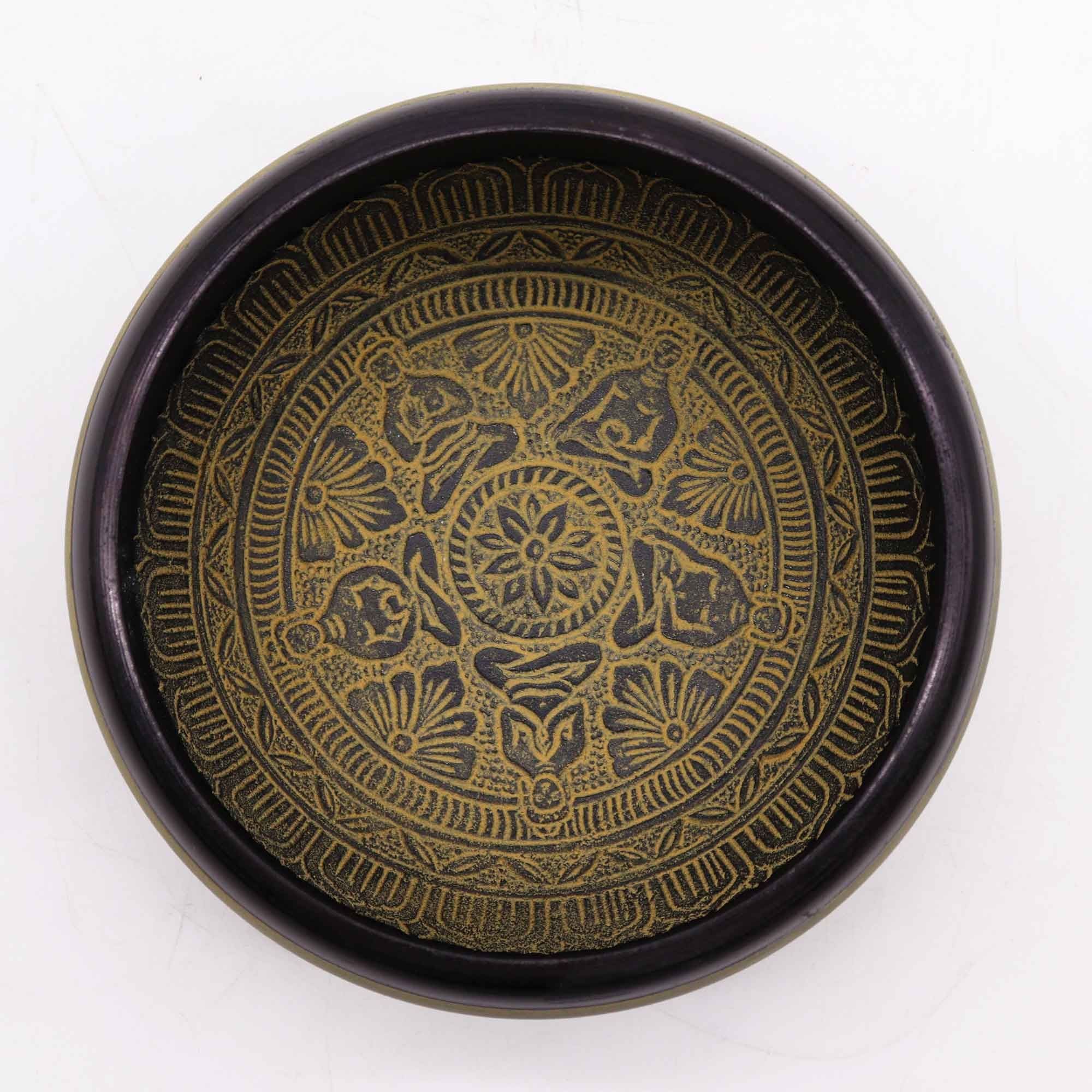 Earth Powder Singing Bowl - Mantra Five Buddha