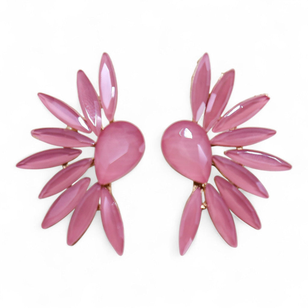 Soft Pink Vintage Glass Angel Wings Earrings Spiritual Boho Jewellery