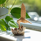 Hand-Carved Wooden Hummingbird on Parasite Wood Base