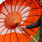 Bali Patio Parasol Garden Umbrella -  Orange 1.5m