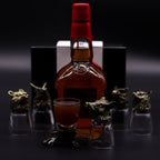 Gift Set of 6 Shot Glasses (50ml) - Wild Forest Creatures - Antique Bronze