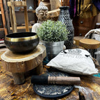 Hand Beaten & Engraved Singing Bowl Gift Set Green Tara