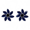 Royal Blue - Vintage Glass - Flowers - Earrings