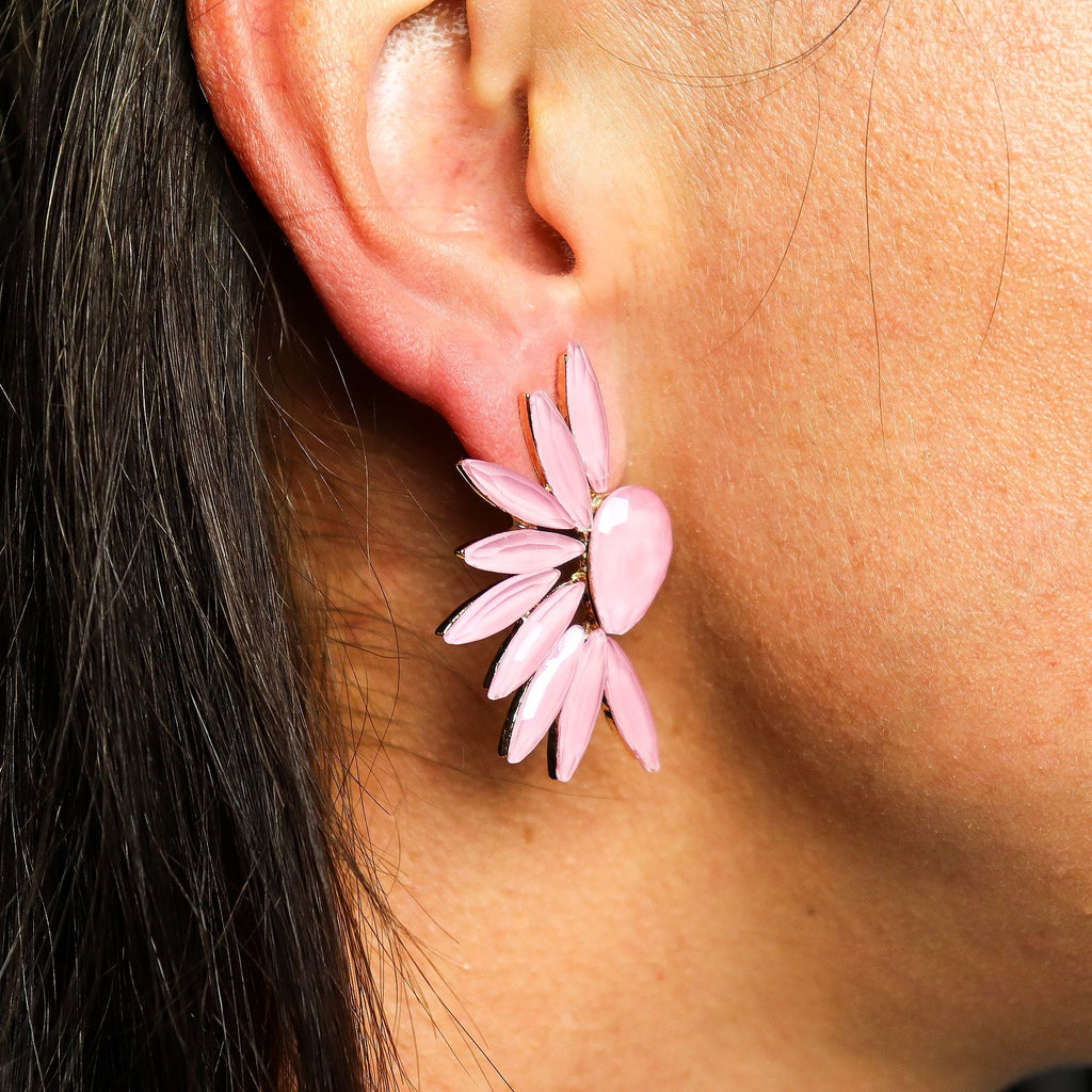 Soft Pink Vintage Glass Angel Wings Earrings Spiritual Boho Jewellery
