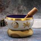 Lrg Yin & Yang Singing Bowl Set- White & Purple