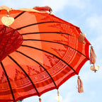 Bali Patio Parasol Garden Umbrella -  Orange 1.5m