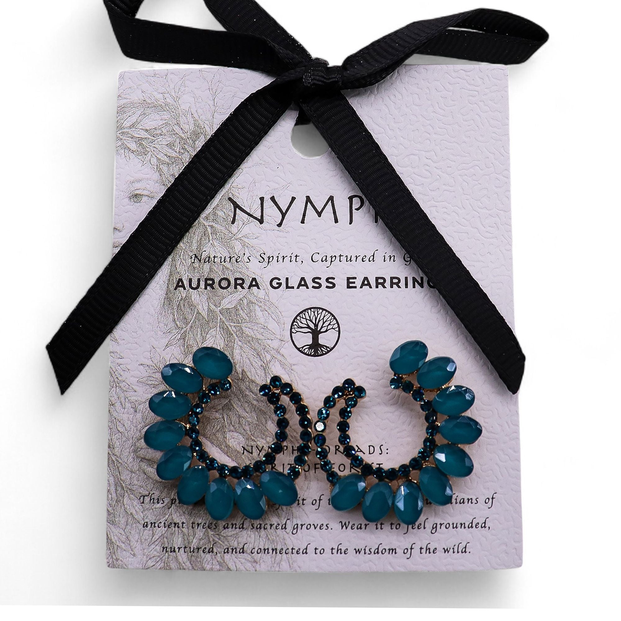 Teal Green - Vintage Glass - Loop - Earrings
