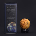 Crazy Lace Jasper Planet on a Sola Goldstone Stand MERCURY