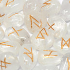 Runes Stone Set in Pouch  - Quartz