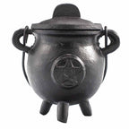 Cast Iron Cauldron with Pentacle - Small