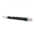 Twisted Wand - Silver Rose Quartz Sphere