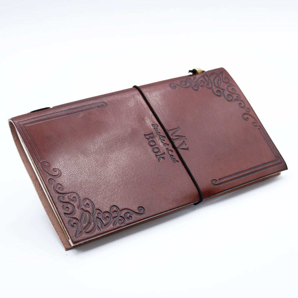 Handmade Leather Journal - My Bucket List Book