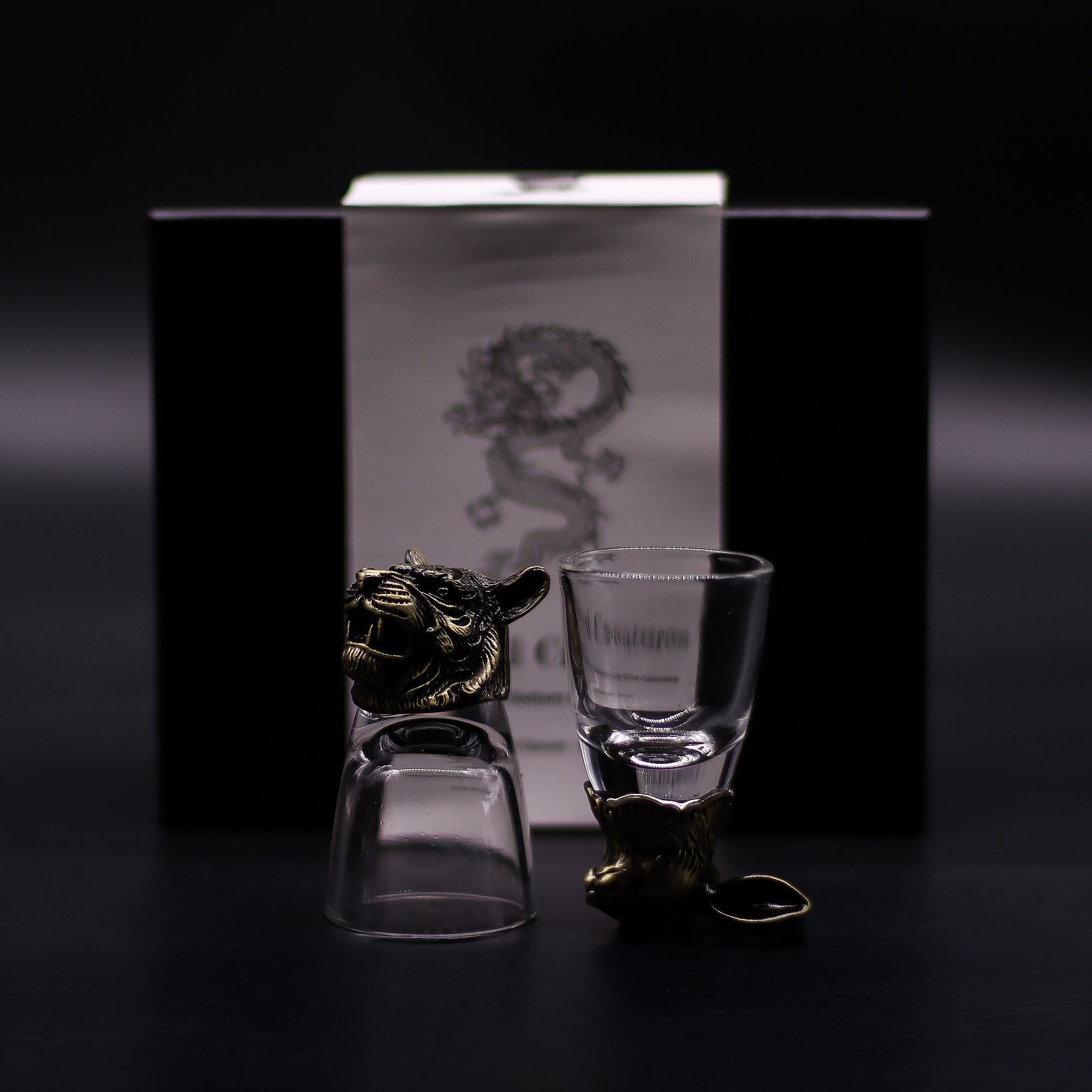 Gift Set of 6 Shot Glasses (50ml) - Mystical Creatures - Antique Bronze