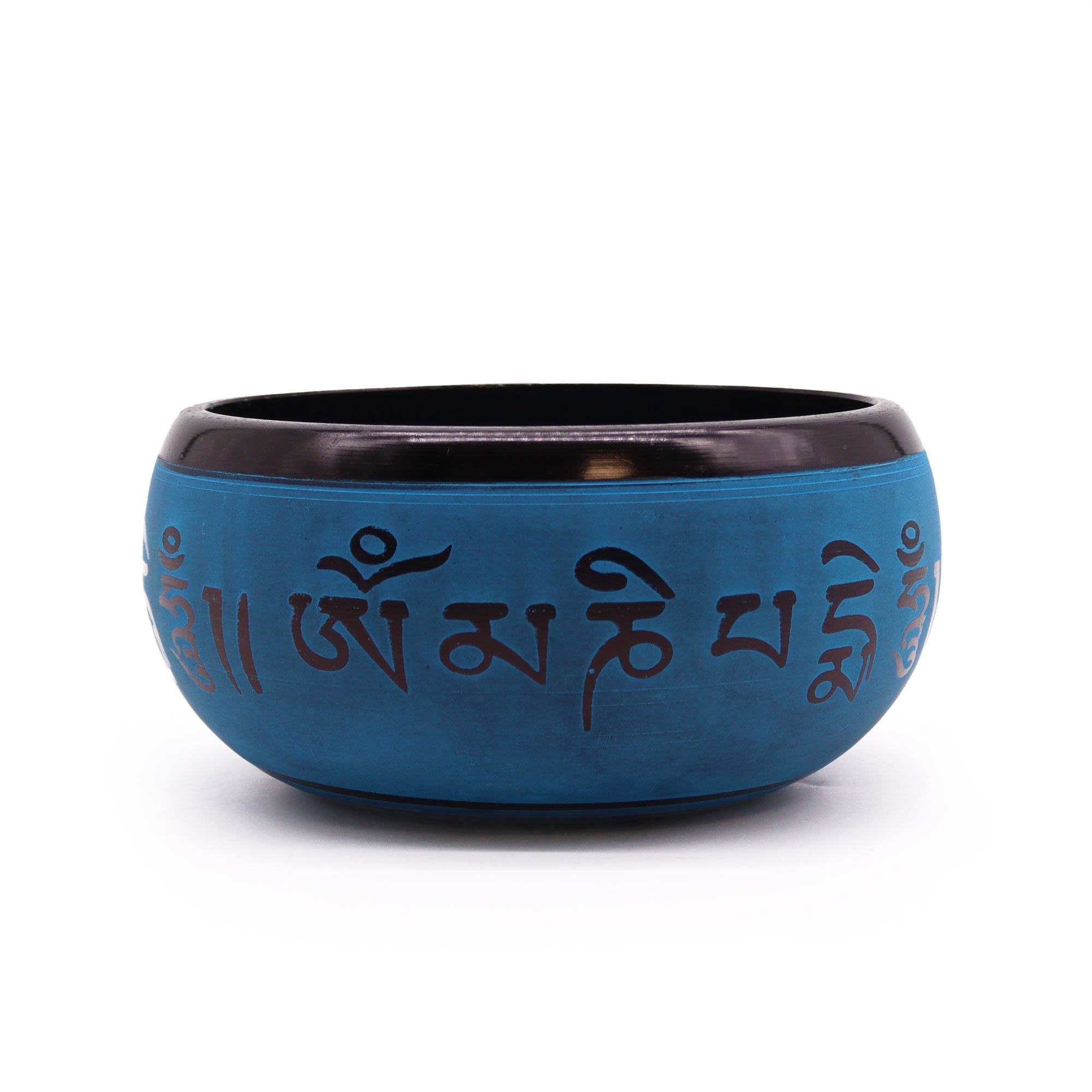 Earth Powder Singing Bowl - Blue Mantra Five Buddha