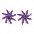 Lavender - Vintage Glass - Flowers - Earrings