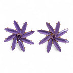 Lavender - Vintage Glass - Flowers - Earrings