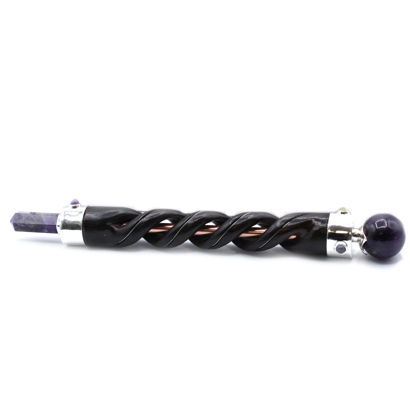 Spiral Carving Wand - Copper Pipe Amethyst