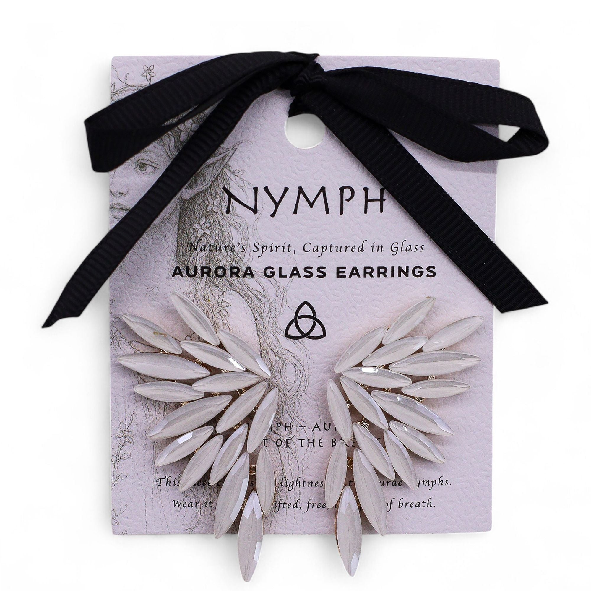 Pearl Vintage Glass Angel Wings Earrings Spiritual Boho Jewellery