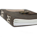 Leather Black Confessions with Lock Notebook (7x5")