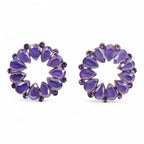 Lavender - Vintage Glass - Loop - Earrings