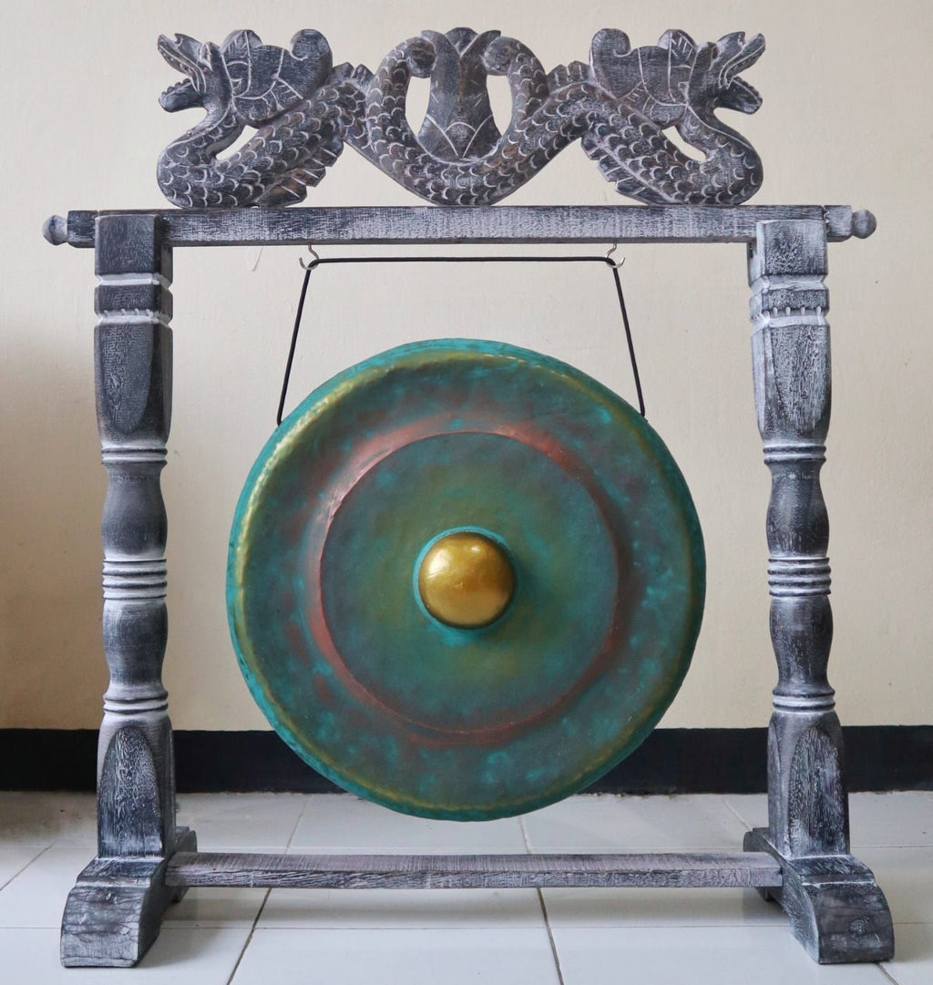 Temple Gong Balinese Verdigris Dragon