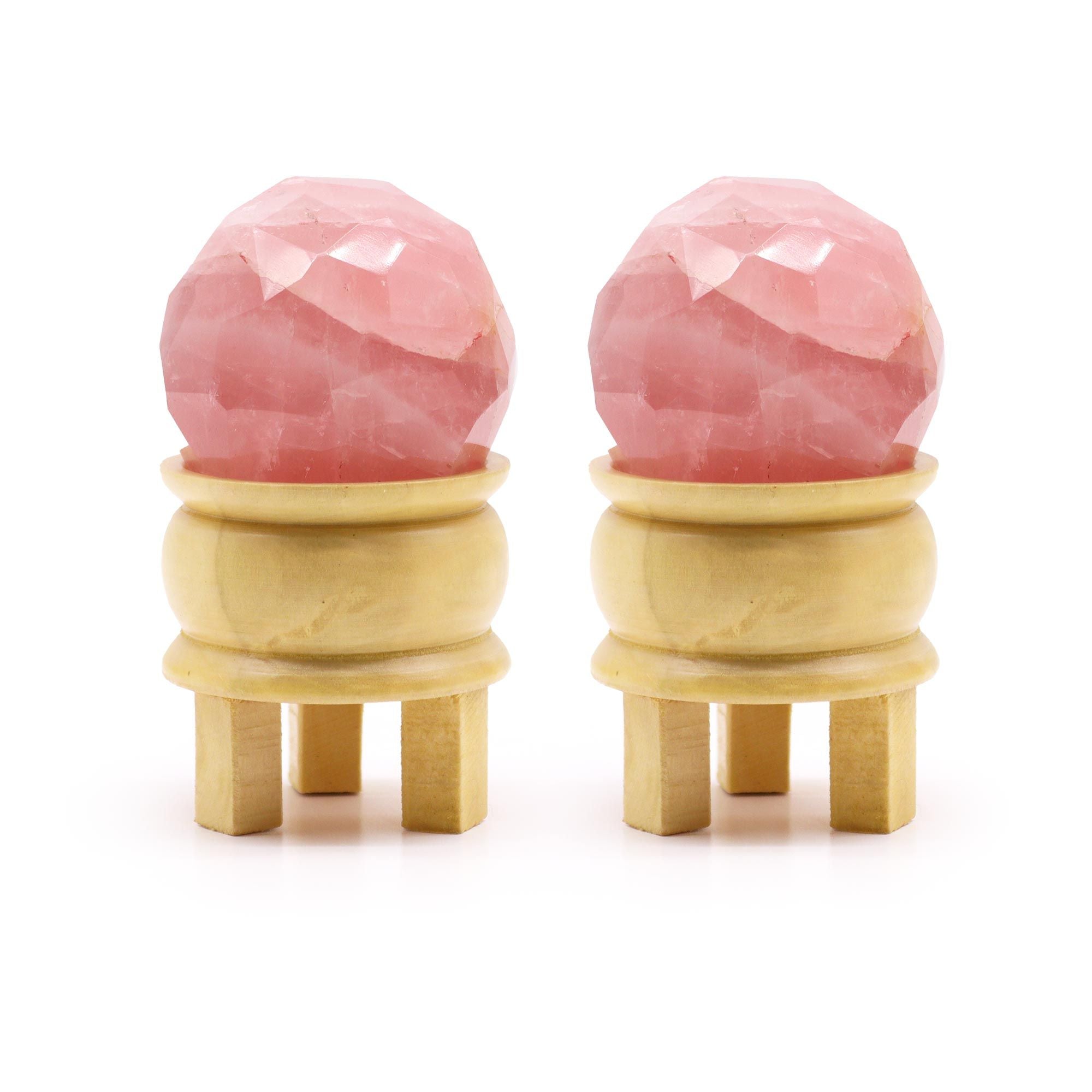 Gemstone Crystal Sphere & Stand - Rose Quartz