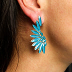 Teal Green - Vintage Glass - Angel Wings - Earrings