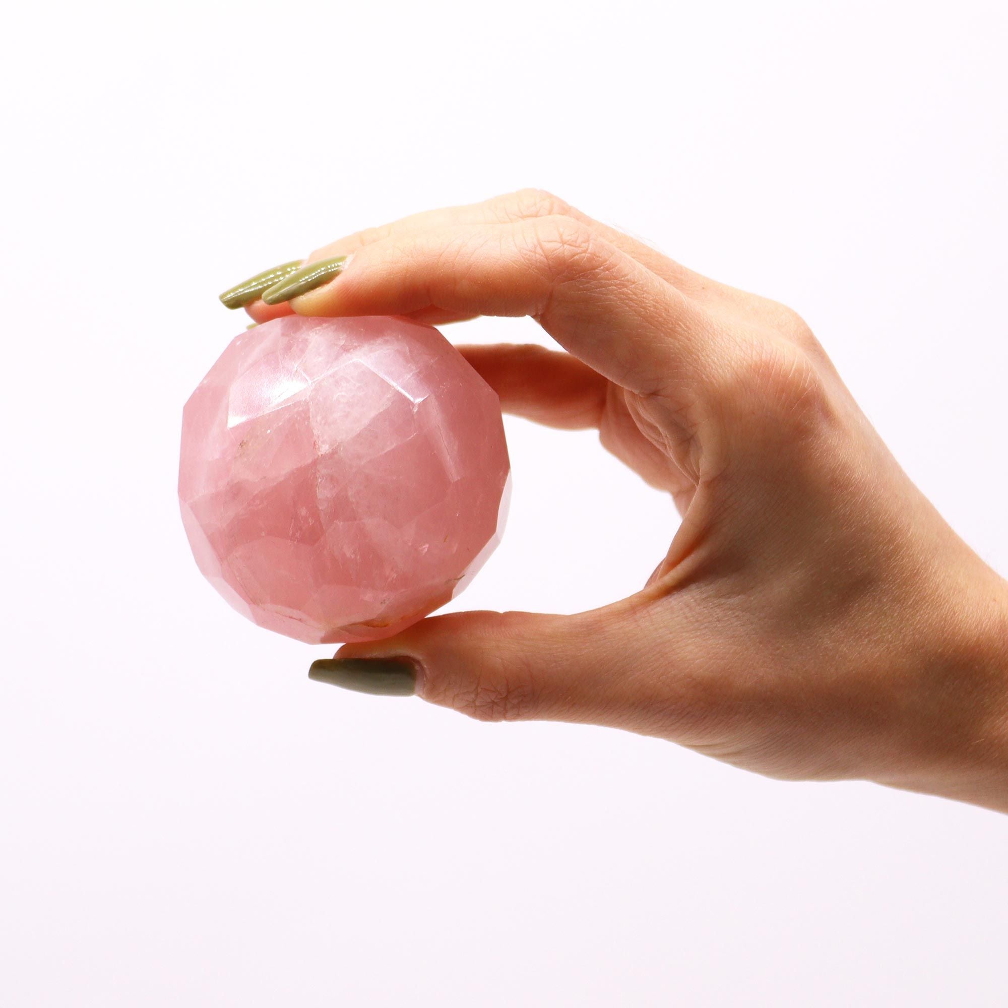 Gemstone Crystal Sphere & Stand - Rose Quartz
