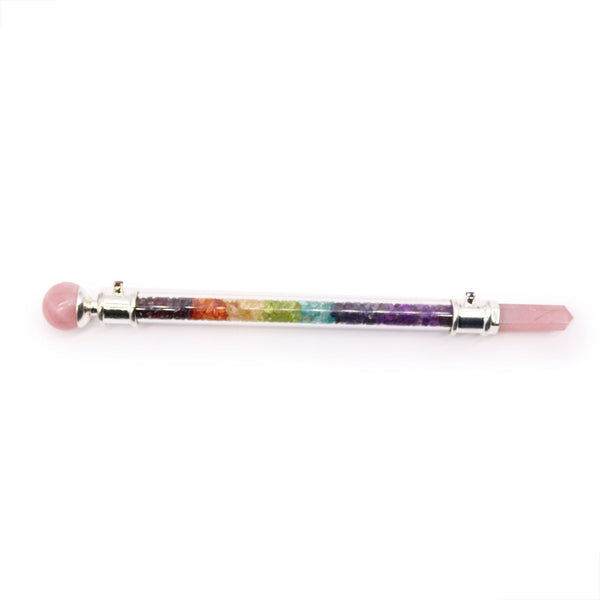 7 Chakra Crystal Wand - Rose Quartz