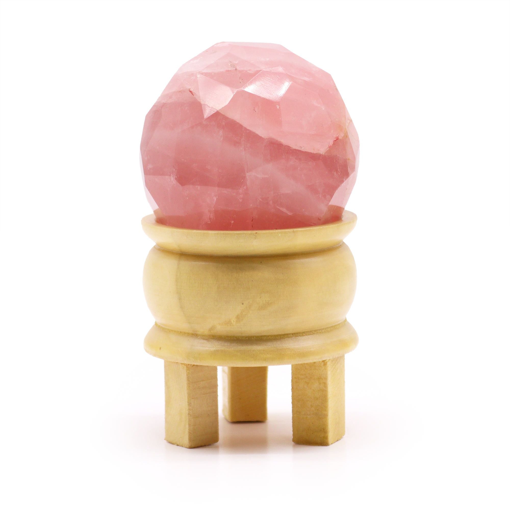 Gemstone Crystal Sphere & Stand - Rose Quartz