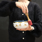 Lrg Yin & Yang Singing Bowl Set- White & Purple