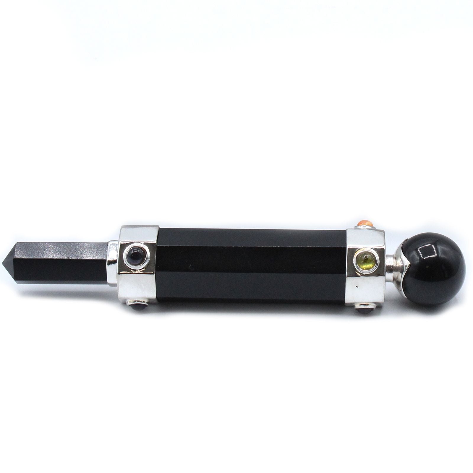 Hexagonal Crystal Wand Black Agate