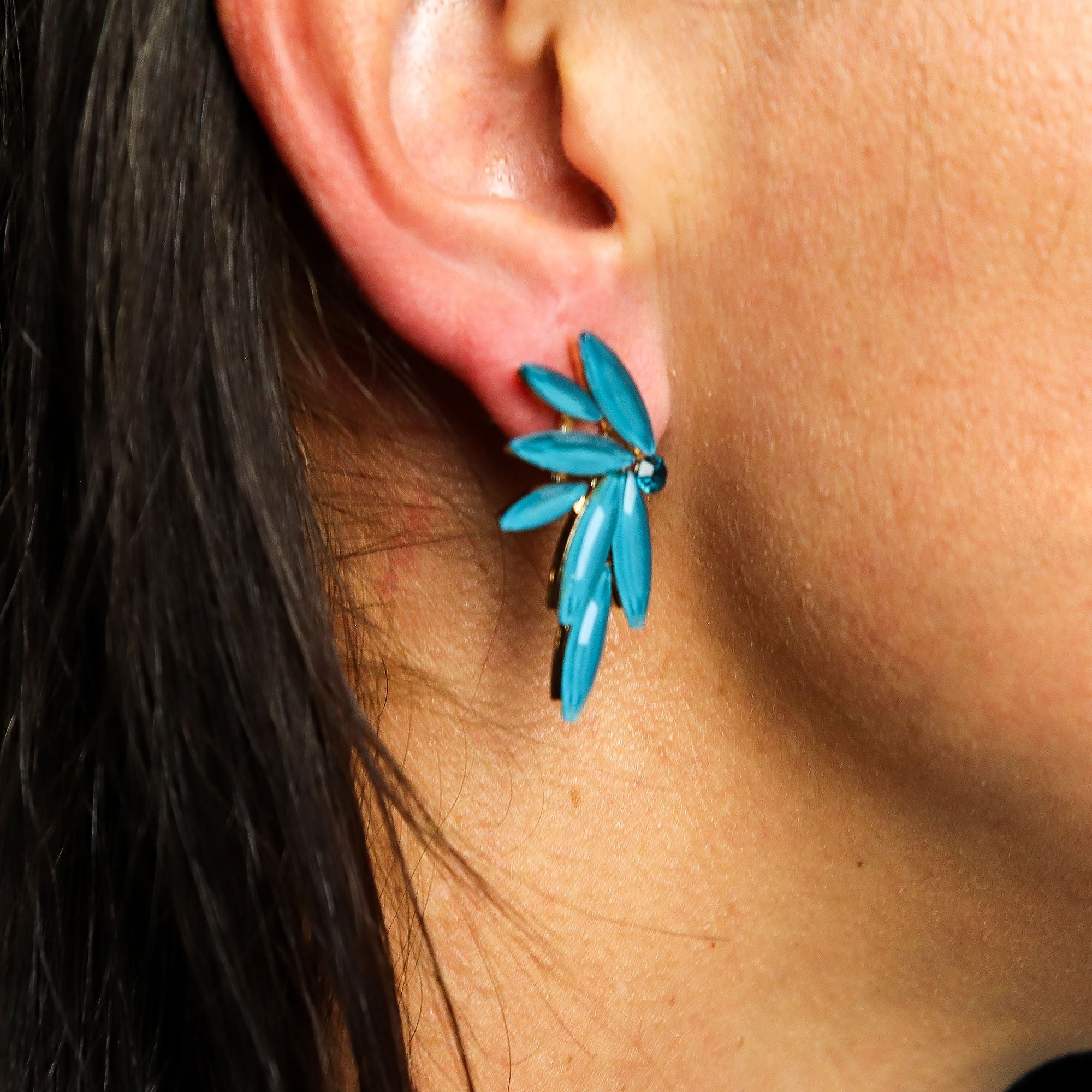Teal Green - Vintage Glass - Faries - Earrings