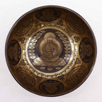 Tibetan Engraved Singing Bowl 5 Buddhas