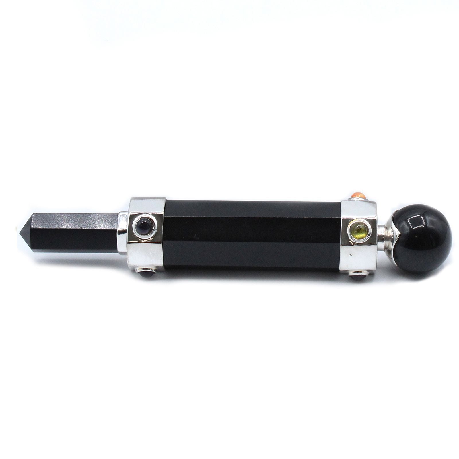 Hexagonal Crystal Wand Black Agate